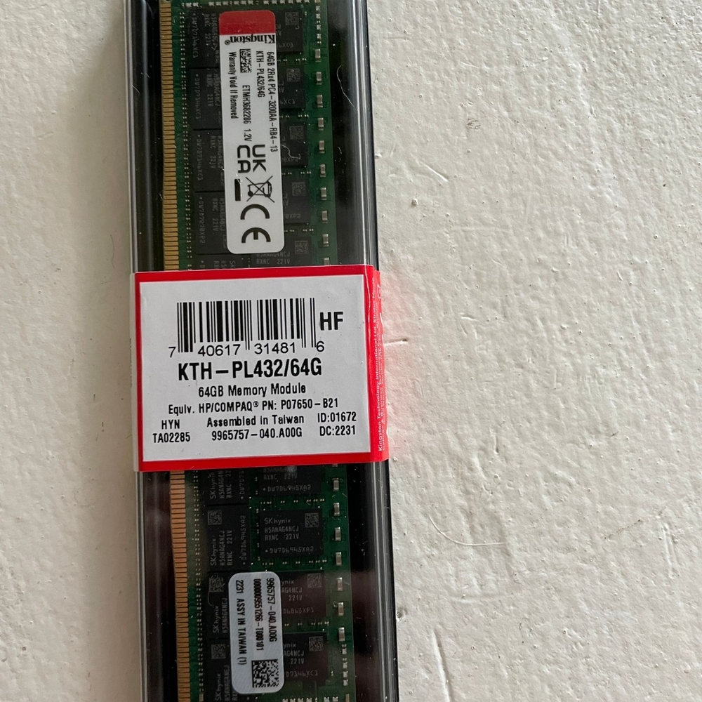New kingston KTH-PL432/64GB ram